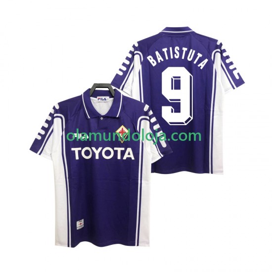 Camisola ACF Fiorentina BASTUTA 9 2000 Retro Homem Equipamento Primeiro 1999 Manga Curta
